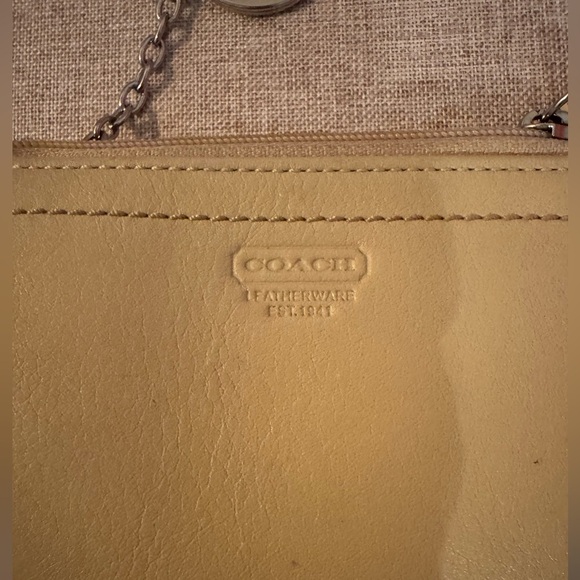 Coach Leather Small Wristlet Coin Purse/Keychain Tan - Picture 2 of 8